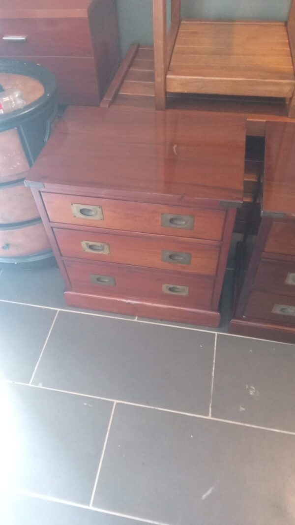Three Drawer Wood Nightstand - Like New